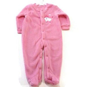 Baby Girl Pink warm Sleepwear 1 Pc. Tight-Fit Footie Sweet & Soft Winter Outfit
